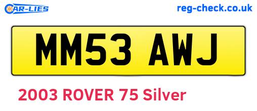 MM53AWJ are the vehicle registration plates.