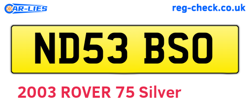 ND53BSO are the vehicle registration plates.