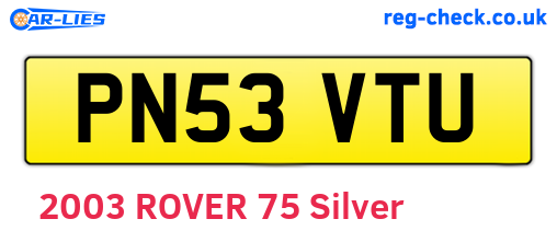 PN53VTU are the vehicle registration plates.