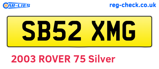 SB52XMG are the vehicle registration plates.