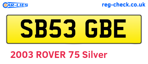 SB53GBE are the vehicle registration plates.