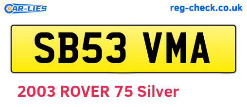 SB53VMA are the vehicle registration plates.