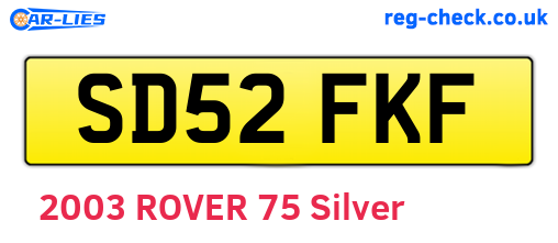 SD52FKF are the vehicle registration plates.