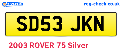 SD53JKN are the vehicle registration plates.