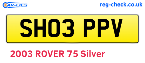 SH03PPV are the vehicle registration plates.