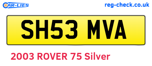 SH53MVA are the vehicle registration plates.
