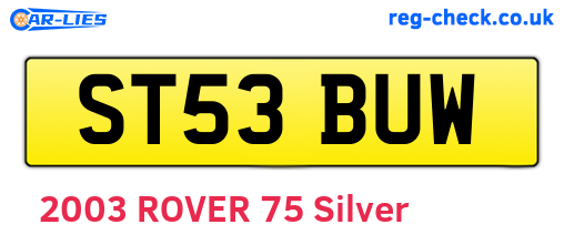 ST53BUW are the vehicle registration plates.