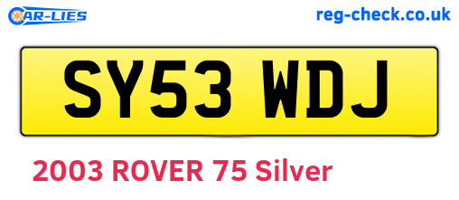 SY53WDJ are the vehicle registration plates.