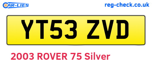 YT53ZVD are the vehicle registration plates.