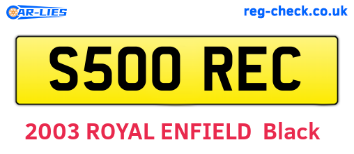 S500REC are the vehicle registration plates.