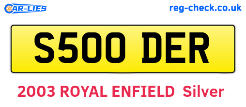 S500DER are the vehicle registration plates.
