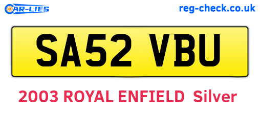 SA52VBU are the vehicle registration plates.