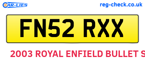 FN52RXX are the vehicle registration plates.