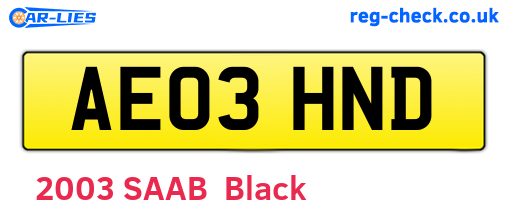 AE03HND are the vehicle registration plates.