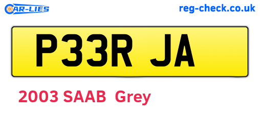 P33RJA are the vehicle registration plates.