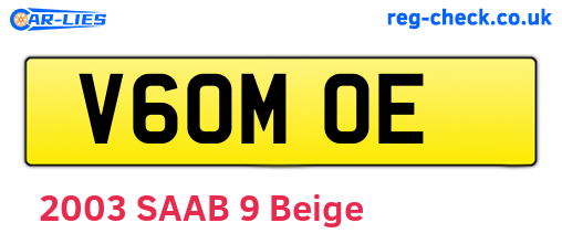 V60MOE are the vehicle registration plates.
