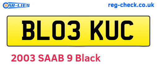 BL03KUC are the vehicle registration plates.