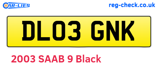 DL03GNK are the vehicle registration plates.