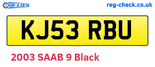 KJ53RBU are the vehicle registration plates.