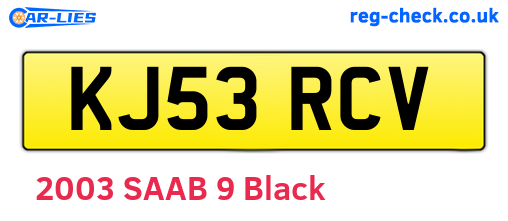 KJ53RCV are the vehicle registration plates.