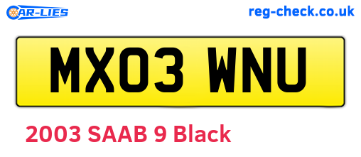 MX03WNU are the vehicle registration plates.