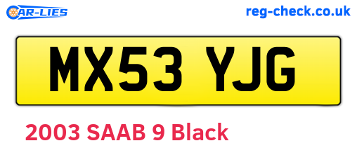 MX53YJG are the vehicle registration plates.