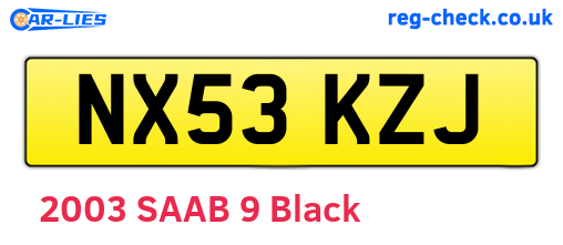 NX53KZJ are the vehicle registration plates.