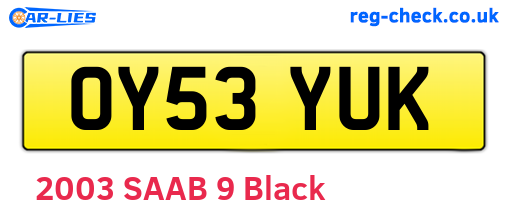 OY53YUK are the vehicle registration plates.