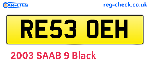 RE53OEH are the vehicle registration plates.