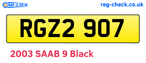 RGZ2907 are the vehicle registration plates.