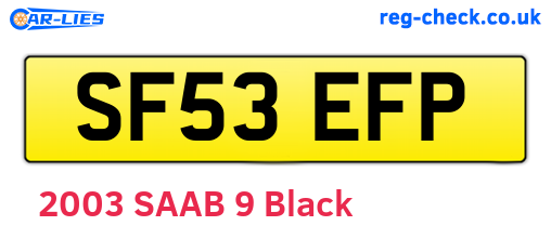 SF53EFP are the vehicle registration plates.
