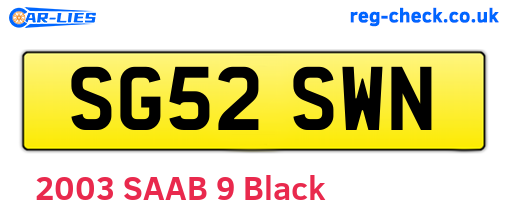 SG52SWN are the vehicle registration plates.