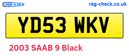 YD53WKV are the vehicle registration plates.