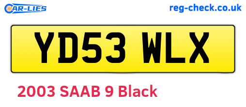 YD53WLX are the vehicle registration plates.