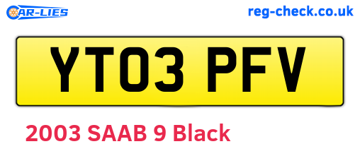 YT03PFV are the vehicle registration plates.