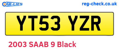 YT53YZR are the vehicle registration plates.