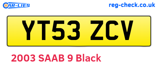 YT53ZCV are the vehicle registration plates.