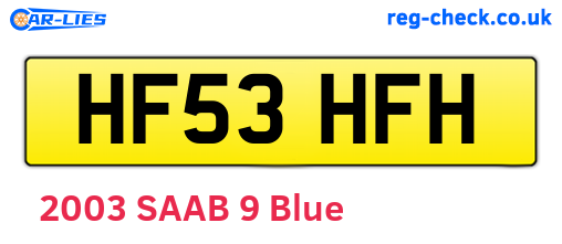 HF53HFH are the vehicle registration plates.