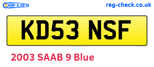 KD53NSF are the vehicle registration plates.
