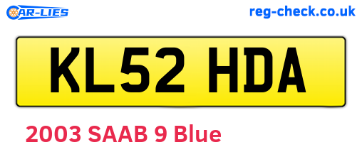 KL52HDA are the vehicle registration plates.