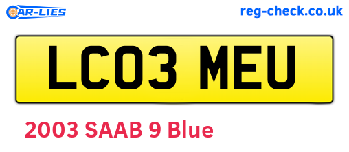LC03MEU are the vehicle registration plates.