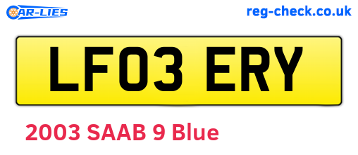 LF03ERY are the vehicle registration plates.