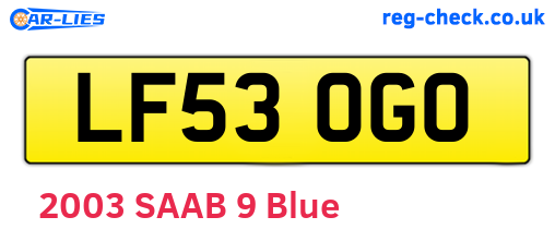 LF53OGO are the vehicle registration plates.
