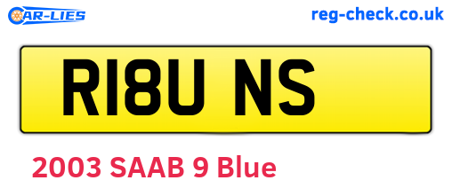 R18UNS are the vehicle registration plates.