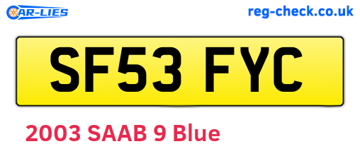 SF53FYC are the vehicle registration plates.