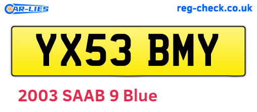 YX53BMY are the vehicle registration plates.