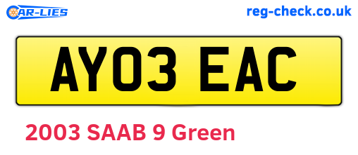 AY03EAC are the vehicle registration plates.