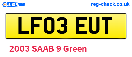 LF03EUT are the vehicle registration plates.