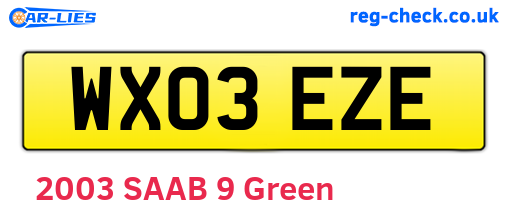 WX03EZE are the vehicle registration plates.
