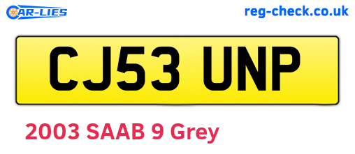 CJ53UNP are the vehicle registration plates.